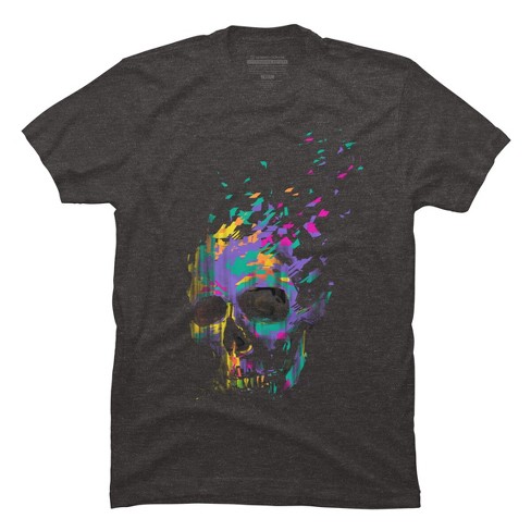 Men's Design By Humans Defragged Colorful Skull By Dbhoriginals T-shirt ...