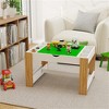 YONWAY Kids 2 in 1 Play Table,Compartments,Compatible with LEGO Building Block,Modern Activity Learning Table Game Furniture-White - 2 of 4
