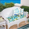 The Lakeside Collection Printed Outdoor Cushion Collection - Blue Floral Wicker Settee - image 2 of 2