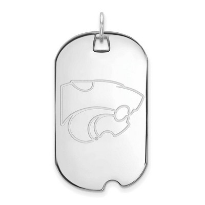 Black Bow Jewelry 10k White Gold Kansas State Wildcats NCAA Large Pendant