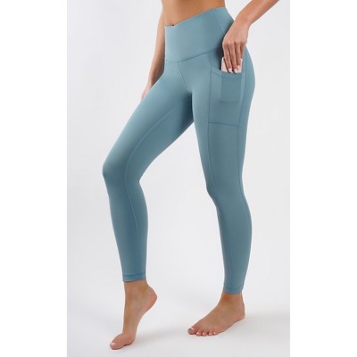 Yogalicious - Women's High Waist Side Pocket 7/8 Ankle Legging - Blue  Fusion - X Large