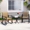 Tangkula 3 Piece Patio Rocking Set 2 Rocking Chairs w/ Tempered Glass Side Table - 3 of 4