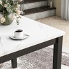 VYNXARIA 5-Piece Metal Dinette Set with Laminated Off-white Faux Marble Top, 4 Black Chairs - 3 of 4