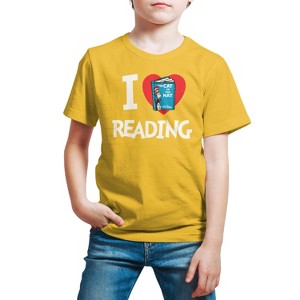 Boys' - Dr. Seuss - The Cat In The Hat Book Cover I Love Reading Short Sleeve Graphic T-Shirt - 1 of 4