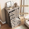 Farmhouse 5 Drawer Dresser with Sliding Barn Door, 48" Tall Wood Chest of Drawers with Adjustable Shelf, Storage Organizer for Bedroom - 4 of 4