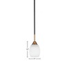 Toltec Lighting Paramount 1 - Light Pendant in  Matte Black/Brass with 5" White Linen  Shade - 2 of 2