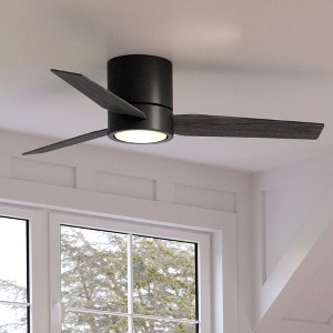 Urban Ambiance Luxury Mid-Century Modern Ceiling Fan 9.75''H x 44''W,  Midnight Black Finish,  Camden Collection, UHP9292 - 1 of 4