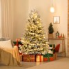 Tangkula 4.5/6/7 FT Pre-lit Artificial Christmas Tree Snow-flocked Xmas Tree with 200/350/450 Warm White LED Lights 688/1022/1328 Branch Tips - 2 of 4