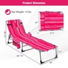 Costway 2 PCS Outdoor Folding Chaise 5-Position Lounge Chair with Adjustable Footrest Pink/Gray/Dark Pink/Navy Blue - 3 of 4