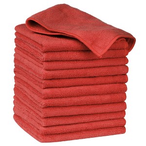 Unique Bargains Microfiber Lint Free Highly Absorbent Reusable Kitchen Towels 12 Packs - 1 of 4