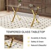 Homy Casa Rectangular Glass Dining Table with Gold Metal Legs and Marble Base - 4 of 4