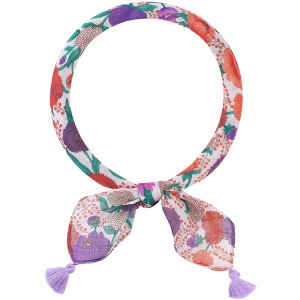 INSPIRE CHIC Women's Floral Printed Tassel Square Scarves 23.6X23.6" 1Pc - 1 of 4