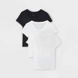 Women's Short Sleeve Scoop Neck Slim Fit 3pk Bundle T-Shirt - A New Day™