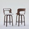 SEYNAR PU Leather 360 Degree Swivel Open Back Bar Stools Wood Legs Set of 2 - 4 of 4