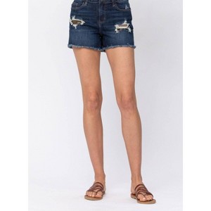 Women's High Rise Camo Patch Shorts - Judy Blue - 1 of 4