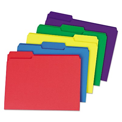 UNIVERSAL Heavyweight File Folders 1/3 Cut One-Ply Top Tab Letter Assorted 50/Pack 16466