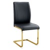 CAVINAS Modern Luxury Simple Arch Chair, PU High Resilience Dining Chair with Crazy Horse Texture and Arched Metal Leg - 3 of 4
