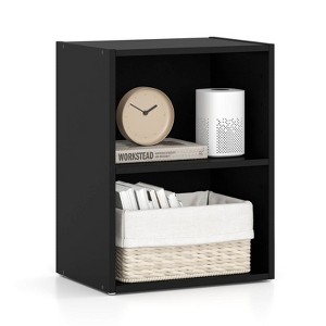 Costway 2-Cube Bookcase with Adjustable Shelf Freestanding 2-Tier Open Bookshelf Modern - 1 of 4