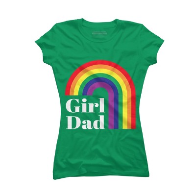 Adult Design By Humans Father's Day Girl Dad Pride Rainbow By KangThien T-Shirt