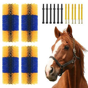 Coucheta Horse Brushes for Shedding, Livestock Scratching Brushes with Mounting Screws, H-Shaped Animal Itch Relief and Back Scratcher for Farm Horse - 1 of 4