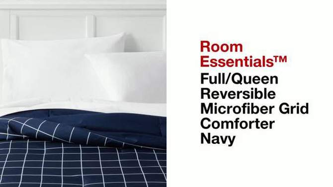 Reversible Microfiber Grid Comforter - Room Essentials™, 2 of 10, play video
