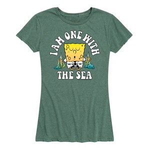 Women's - SpongeBob SquarePants - I'am One with The Sea Short Sleeve Graphic T-Shirt - 1 of 4