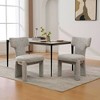 Dolonm Set of 2 Chenille Upholstered Dining Chair with Solid Wood Frame ,Geometric Backrest for Kitchen, Dining Room - 2 of 4