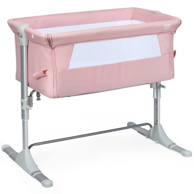 Infans Portable Baby Bedside Bassinet Infant Travel Bassinet Crib W/Carrying Bag Pink