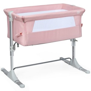 Infans Portable Baby Bedside Bassinet Infant Travel Bassinet Crib W/Carrying Bag Pink - 1 of 4