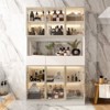 Famapy Smart Bathroom Storage Cabinet with 3-Color LED Lighting,Bathroom Curio Cabinet with Glass Doors,Ample Drawer Organizer for Vanity - 3 of 4