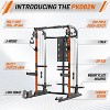 Power Cage, Multi Function 2000LB Squat Rack with Dual Pulley Cable Crossover System, Free Weight Home Equipment with Bench and Attachment Orange - 2 of 4