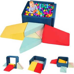 JOYMOR Toddlers 1-3 8-Piece Soft Climbing Blocks with Ball Pit Play Set 26x26x16in - 1 of 4