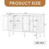 Farmhouse Sideboard Cabinet with Storage, Wood Buffet Cabinet with Glass Doors and Adjustable Shelves for Kitchen - Leovsnove - 4 of 4