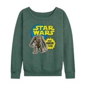 Women's - Star Wars - Rancor Action Figure Lightweight French Terry Wide Neck Long Sleeve Shirt - 1 of 4