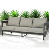 Mshliw Outdoor Seating Set with Cushions Patio Furniture Sets– Iron Chairs, Plastic Wood Table, Ideal for Patios, Gardens, and Poolside - 3 of 4
