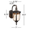 John Timberland Bellagio Vintage Outdoor Wall Light Fixtures Set of 2 Veranda Bronze Downbridge 16 1/2" Champagne Hammered Glass for Post Exterior - 4 of 4
