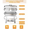 TackView Chafing Dish for Buffet, 8 QT Food Servers and Warmers Stainless Steel Chafing Dish Buffet Set with Water Pan for Parties, Silver - 4 of 4
