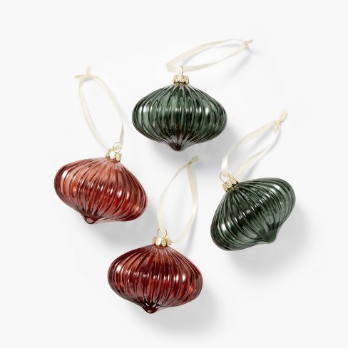 4pc Colored Glass Ornaments Threshold Designed With Studio Mcgee Target