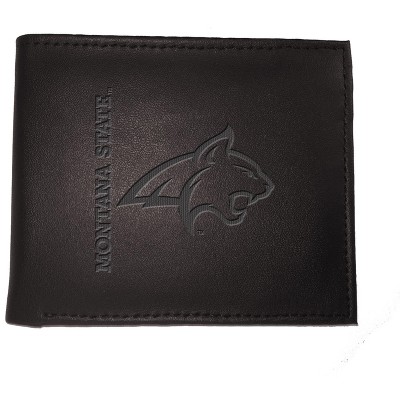 Evergreen NCAA Montana State Bobcats Black Leather Bifold Wallet Officially Licensed with Gift Box