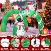 HOMDOX 10.3 × 4.3 × 9.5 FT Christmas Inflatables Giant Blow Up Santa Claus Welcome Arch with Snowman & Gift Box Built-in Cross LED Lighting Effect - 4 of 4