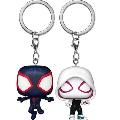 Funko Spider-Man the Spider-Verse Miles Morales & Gwen Spider Pop! Key Chain Set