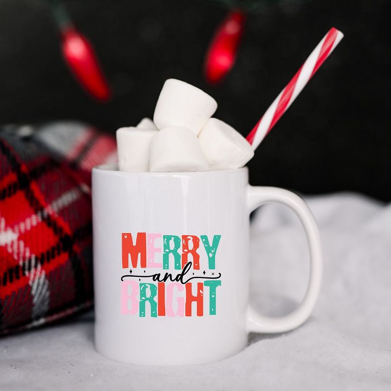 City Creek Prints Merry And Bright Colorful Mug - White, 2 of 3