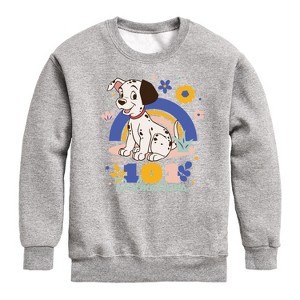 Boys' - 101 Dalmatians - Spring Flowers Graphic Long Sleeve Fleece Sweatshirt - 1 of 4