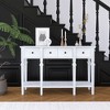 VYNXARIA Console Tables - 48 Inch Long Entryway Table with 4 Drawers and Bottom Shelf, Washed White - 2 of 4