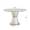46" Modern Round Dining Table,High Gloss Faux Marble Top,Sturdy Stainless Steel Base for Kitchen and Dining Room - Maison Boucle - 4 of 4