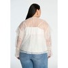 ELOQUII Women's Plus Size Lace Flared Sleeve Blouse - 3 of 4