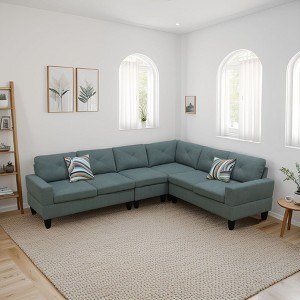 DOMETOUR Elegant Modern 4-Piece Couch Set Living Room Sofa for Home Decor - 1 of 4