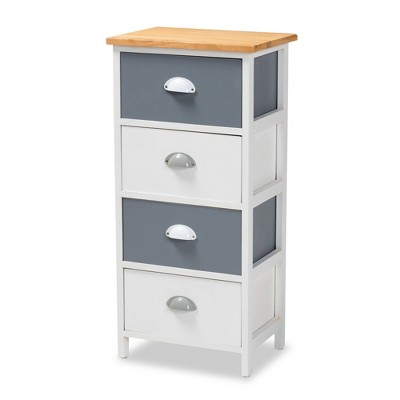 Calandra Oak Brown and Gray 4-Drawer Storage Unit