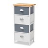 Calra Wood 4 Drawer Storage Unit Oak Brown - Baxton Studio: Slim Design, Metal Accents, No Assembly Required - 3 of 4