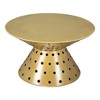 HomeRoots 30" Gold Iron Round Pedestal Coffee Table - 4 of 4